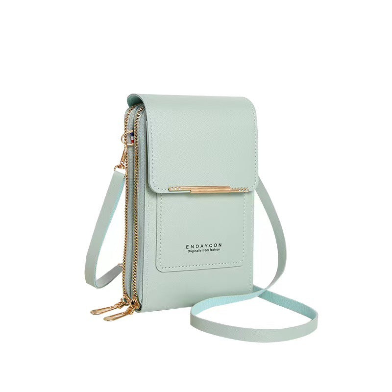 Bolsa Pequena Feminina com Área Transparente para Tela Sensível ao Toque