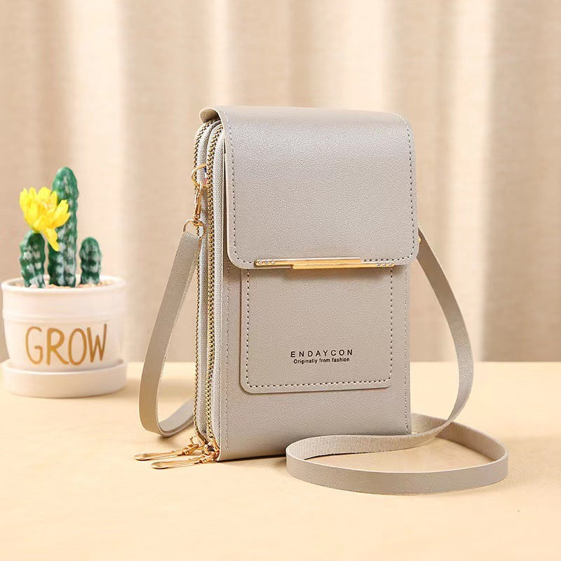 Bolsa Pequena Feminina com Área Transparente para Tela Sensível ao Toque