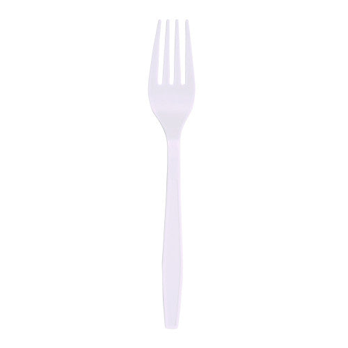 Boardwalk® Heavyweight Plastic Cutlery, Fork, WE, 1000 Pcs. (BWKFORKHWPPWH)