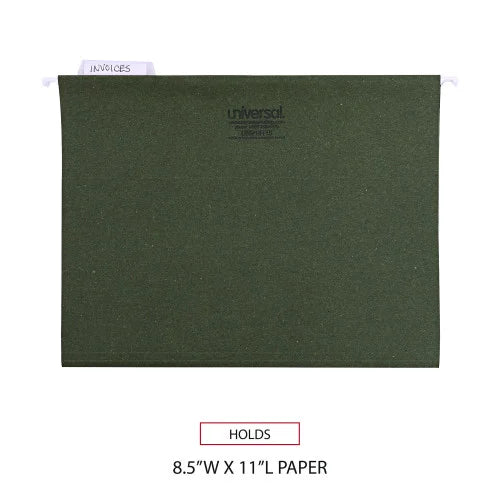 Pastas Suspensas Universal, Tamanho Carta, Abas com Corte 1/5, Verde Padrão, 25/Caixa (UNV14115)