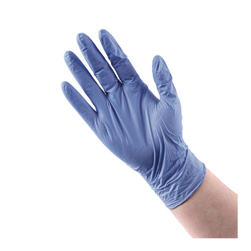 Boardwalk® Disposable Nitrile Gloves, 4 mil, Medium, Blue, 1000/CT (BWK380MCTA)