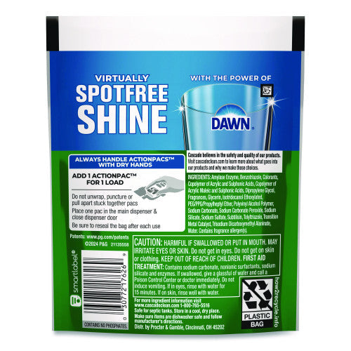 Cascade Complete ActionPacs, Fresh Scent, 4 Pods/Pack, 30 Packs/Carton (17626)