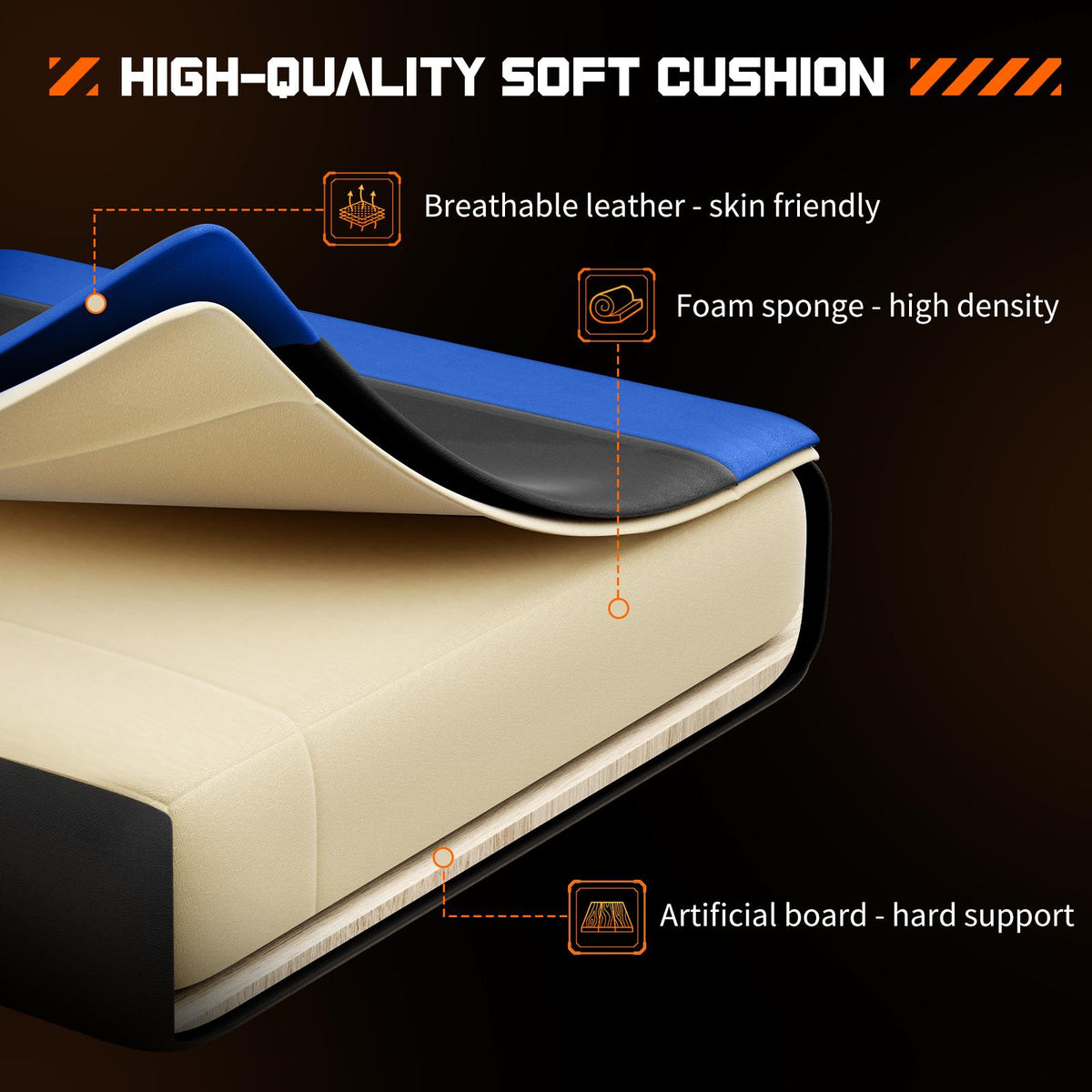 Silla de escritorio para videojuegos: computadora ergonómica con reposapiés y cómodo soporte lumbar, reclinable de piel sintética con reposacabezas, apoyabrazos fijos