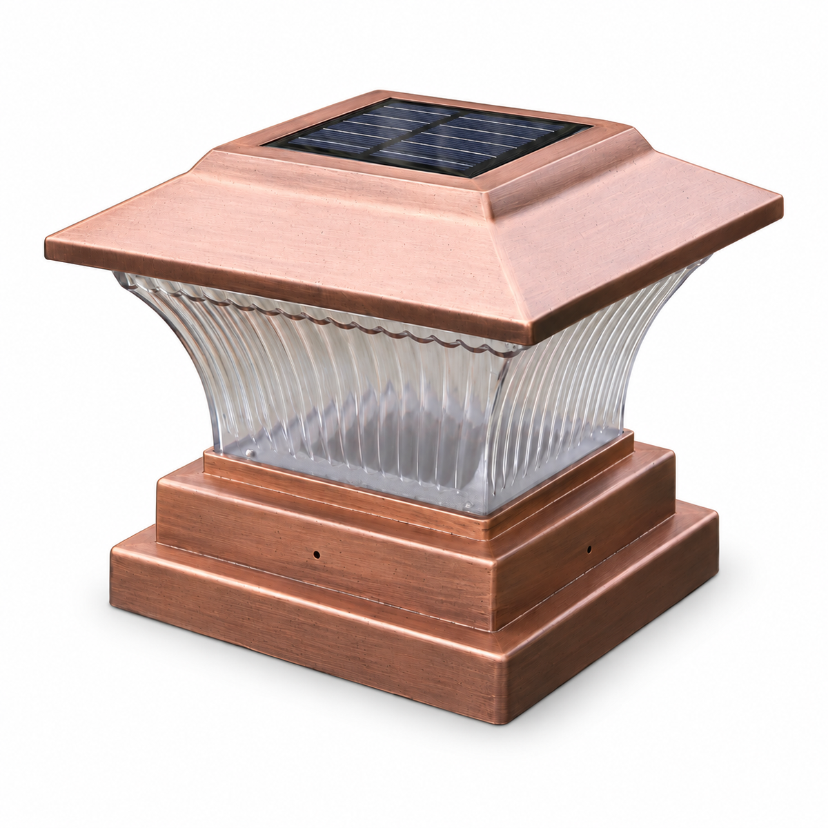 Luz solar para poste con acabado en bronce