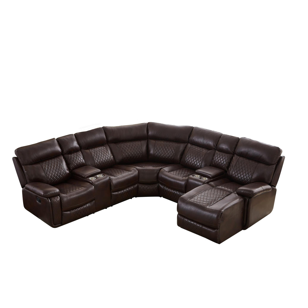 Conjunto de sala de estar reclinável manual seccional (Este produto é um item superdimensionado/LTL)