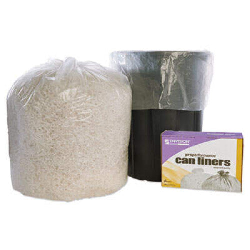 AbilityOne 8105015574983, SKILCRAFT High Density (HDPE) Coreless Roll Can LinersNatural, 33 gal, 12 microns, 33" x 40", Natural, 250/Box