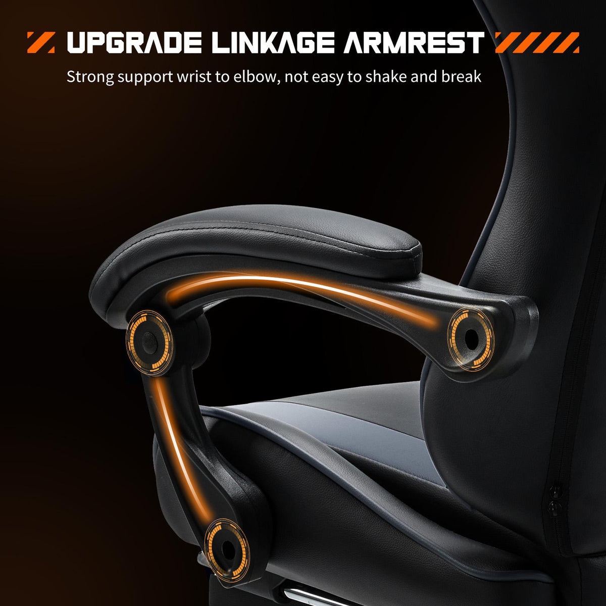 Silla Gamer para Escritorio - Ergonómica para Computadora con Reposapiés y Cómodo Soporte Lumbar, Reclinable de Piel Sintética con Reposacabezas y Reposabrazos Fijos