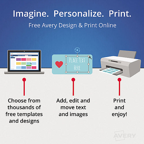 Etiquetas de Envio Ecológicas Avery, Impressoras Jato de Tinta/Laser, 2,54 x 6,67 cm, Brancas, 30 por folha, 100 folhas/pacote (48460)
