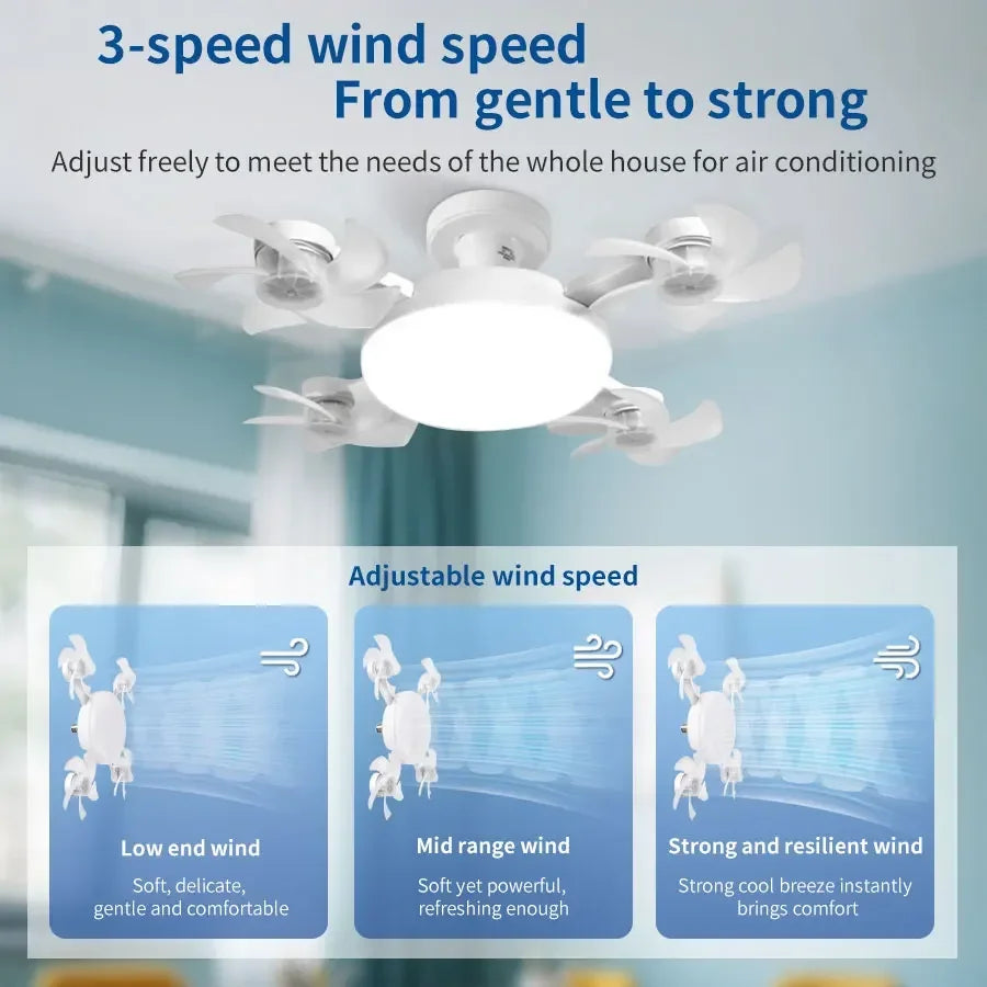 Luminária de Ventilador de Teto com Soquete