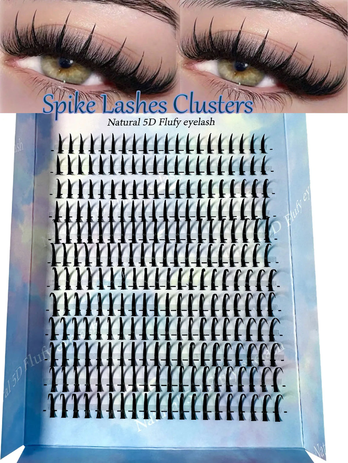 Pestañas individuales con efecto de pinchos, pestañas postizas en racimo, kit de racimos de pestañas curvatura D 10-20MM para extensiones de pestañas caseras, 6 estilos de racimos de pestañas
