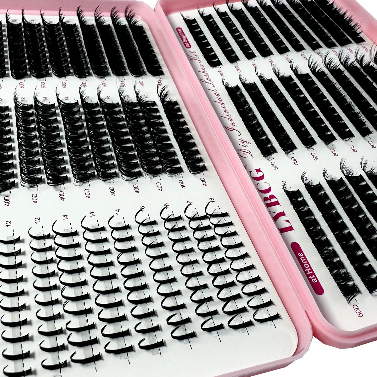 Pestañas individuales con efecto de pinchos, pestañas postizas en racimo, kit de racimos de pestañas curvatura D 10-20MM para extensiones de pestañas caseras, 6 estilos de racimos de pestañas