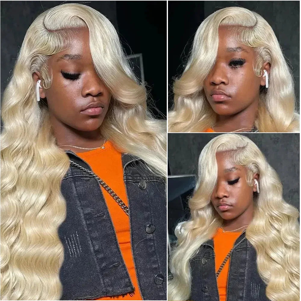 613 Blonde Body Wave Lace Frontal Wig Human Hair 220 Density 13x4 13x6 HD Transparent Lace Front Brazilian Pre Plucked Wigs