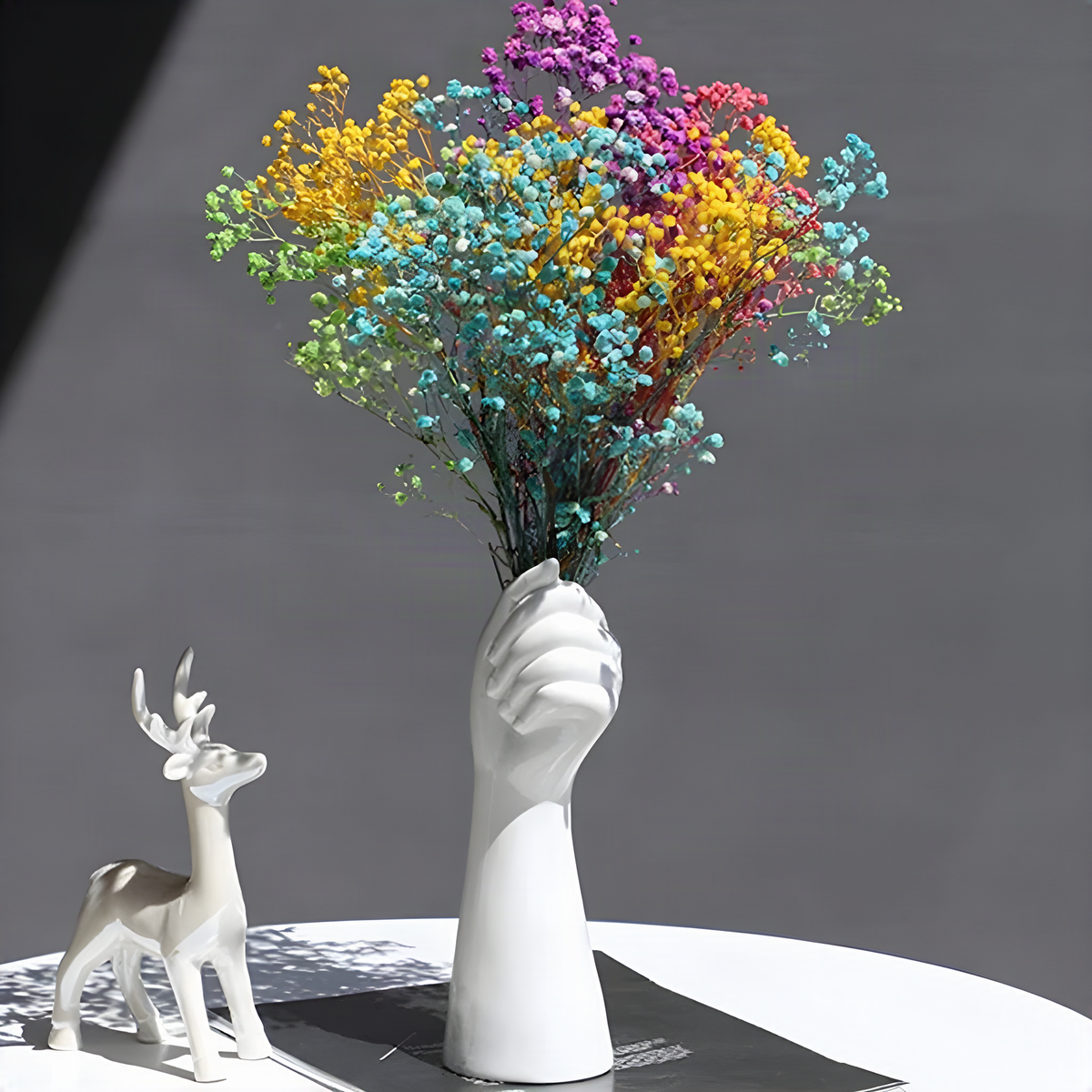 Hand-Shaped Ceramic Vase