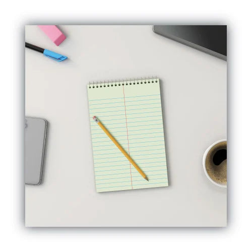 Universal Steno Pads, Gregg Rule, Red Cover, 80 Green-Tint 6 x 9 Sheets, 6/Pack (UNV86920PK)