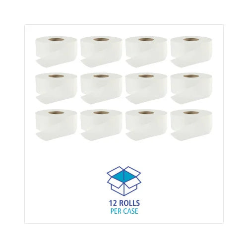 Boardwalk® Jumbo Roll Toilet Paper, 2-Ply, 525-ft. Roll, 12 Rolls (BWK410320)