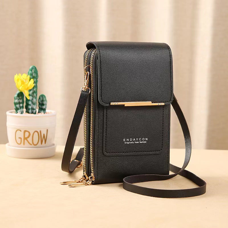 Bolsa Pequena Feminina com Área Transparente para Tela Sensível ao Toque