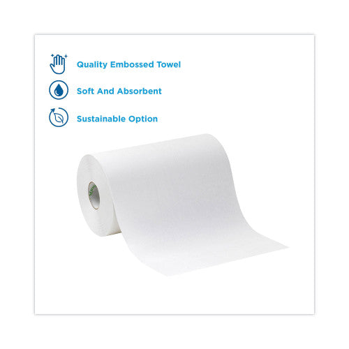 Georgia Pacific Professional Hardwound Paper Towel Roll, Nonperforated, 1-Ply, 9" x 400 ft, White, 6 Rolls/Carton (26610)