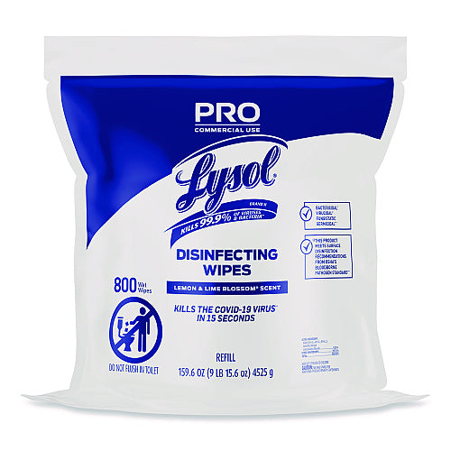 Lysol® Pro Disinfecting Wipe Bucket Refill, 2 Bags, 1600 Wipes (99857CT)