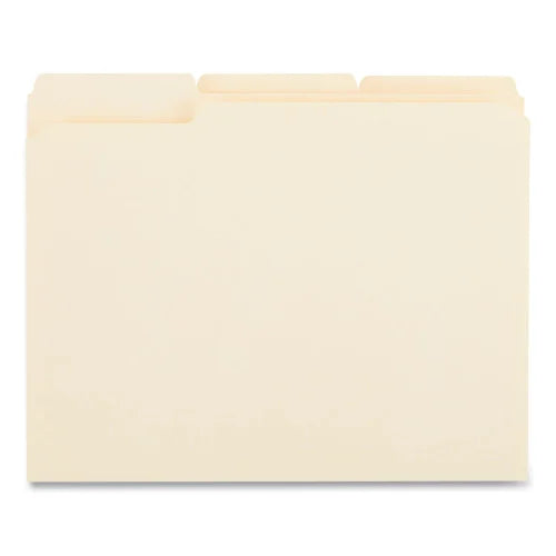 Pastas Suspensas Universal, Abas 1/3: Sortidas, Tamanho Carta, Expansão de 1,9 cm (0,75"), Manila, 50/Caixa (UNV18104)