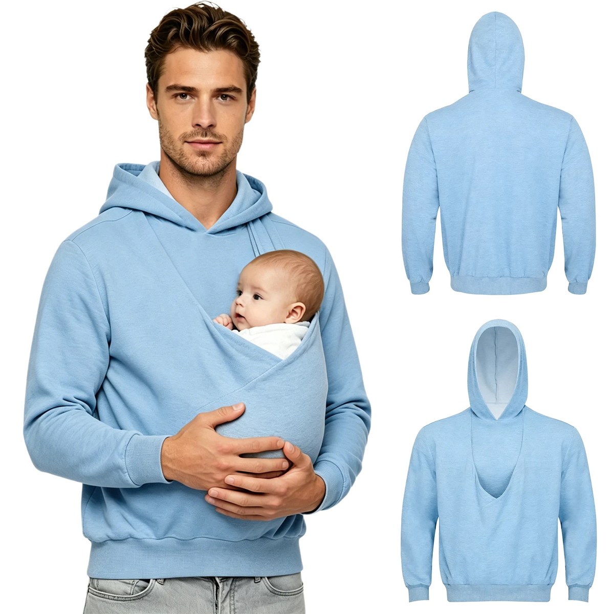 Men's Baby Pouch Hoodie