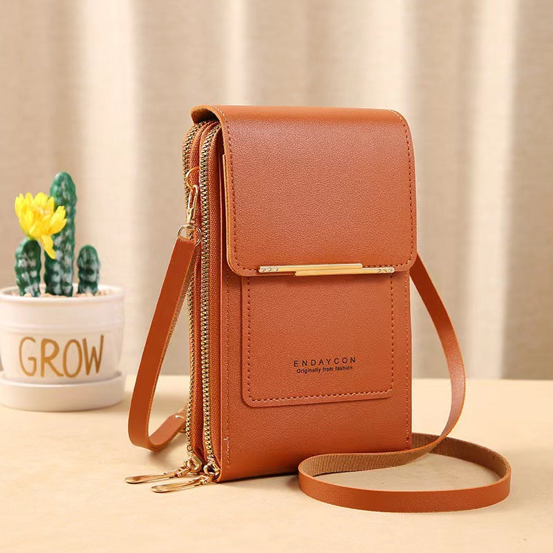 Bolsa Pequena Feminina com Área Transparente para Tela Sensível ao Toque
