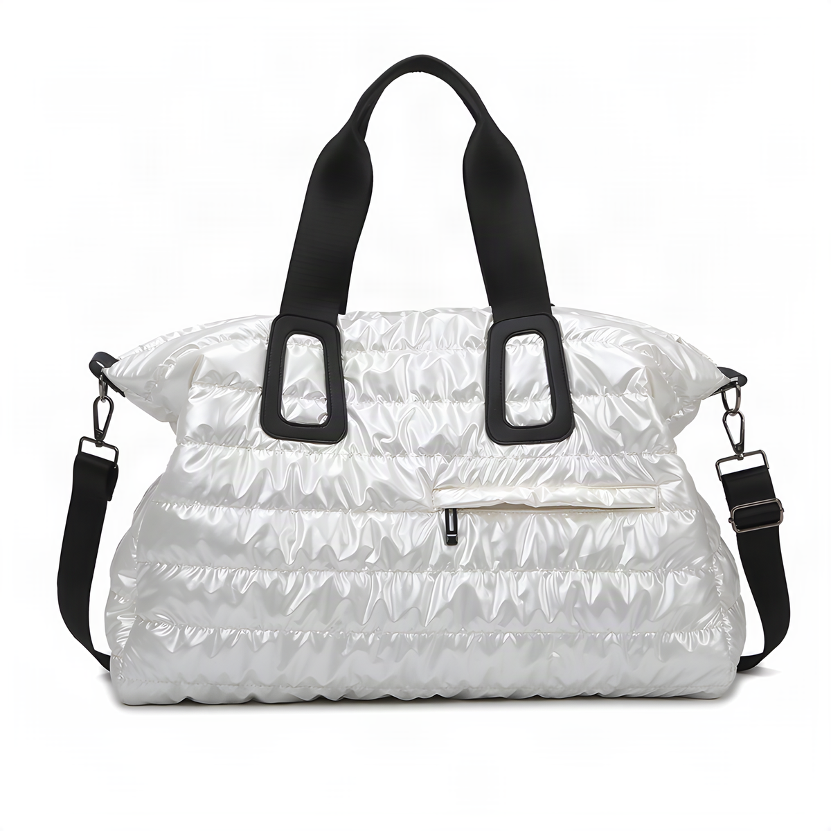 Glossy Quilted Travel Duffel Bag