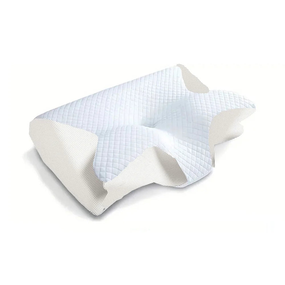 1 Travesseiro de Espuma Viscoelástica para o Pescoço, Travesseiro Ortopédico Ergonômico Contornado 2 em 1 para Alívio da Dor no Pescoço, Travesseiros de Suporte Contornados, Travesseiro para o Pescoço