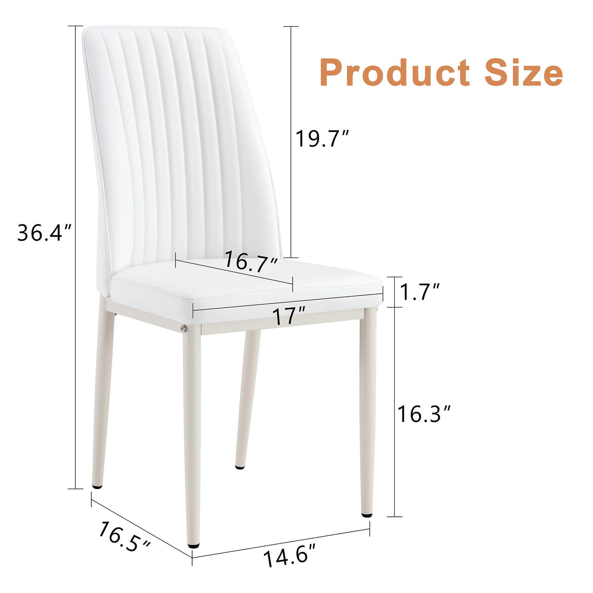 Un juego de 4 sillas de comedor, asientos con respaldo alto de material de PU y patas resistentes, adecuadas para restaurantes, cocinas y salas de estar.