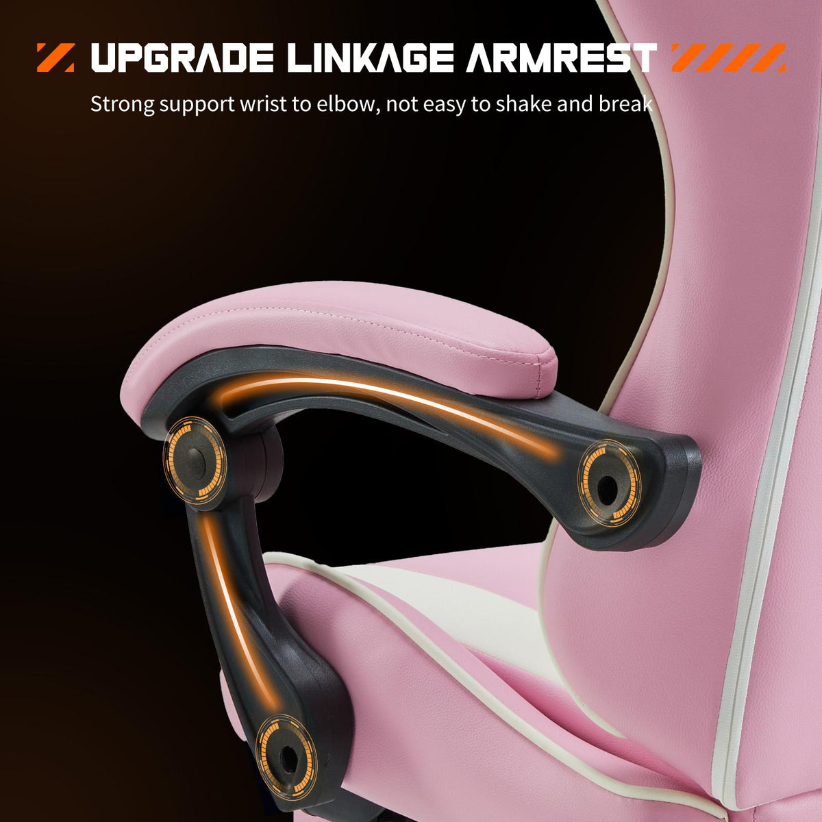 Silla gamer para escritorio: ergonómica para computadora con reposapiés y cómodo soporte lumbar, reclinable de piel sintética con reposacabezas, reposabrazos fijos.