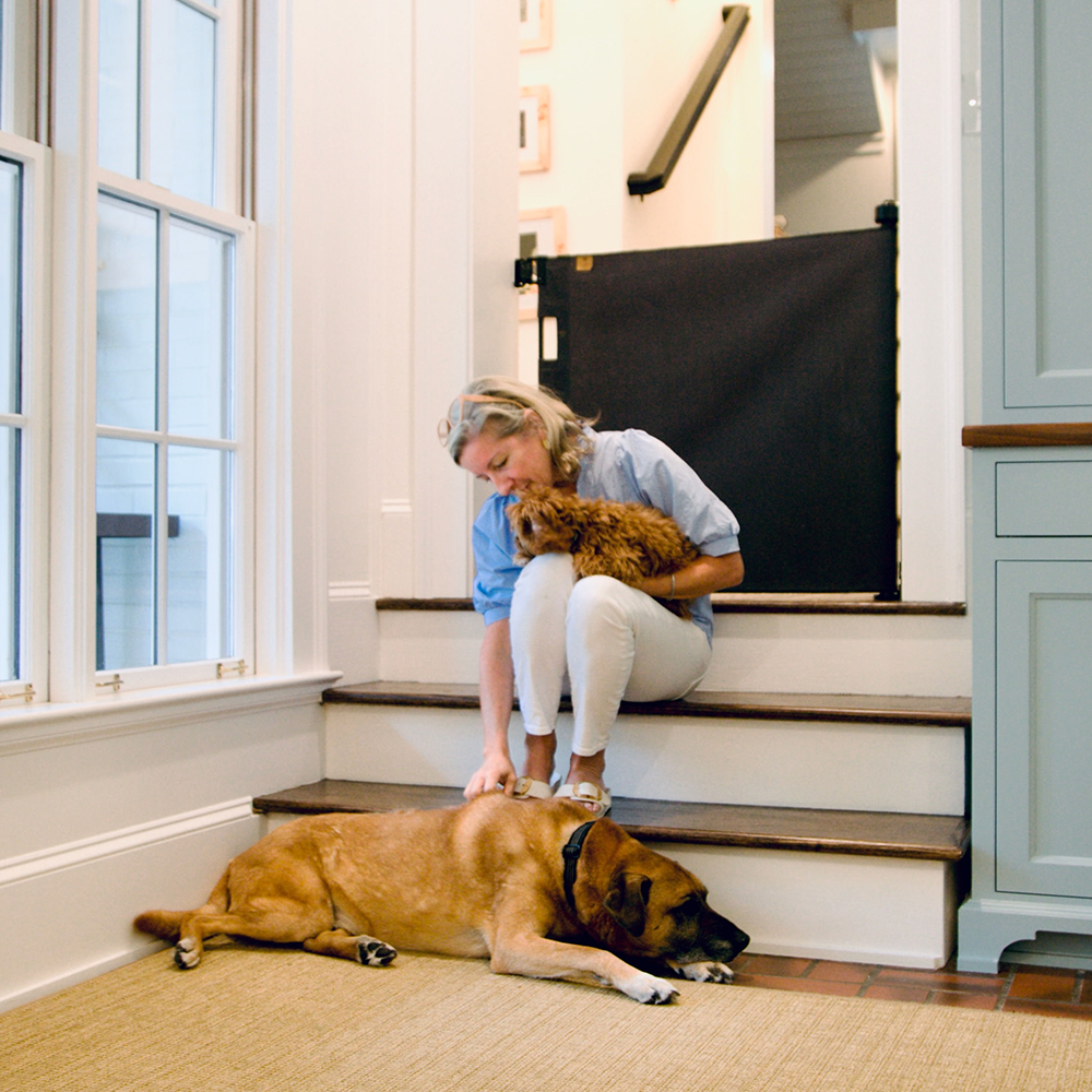 Oil Waxed Canvas Pet Safety Gate – Durable, Waterproof, Vintage-Inspired | fit openings from 27.6" to 55" wide and stand 33"