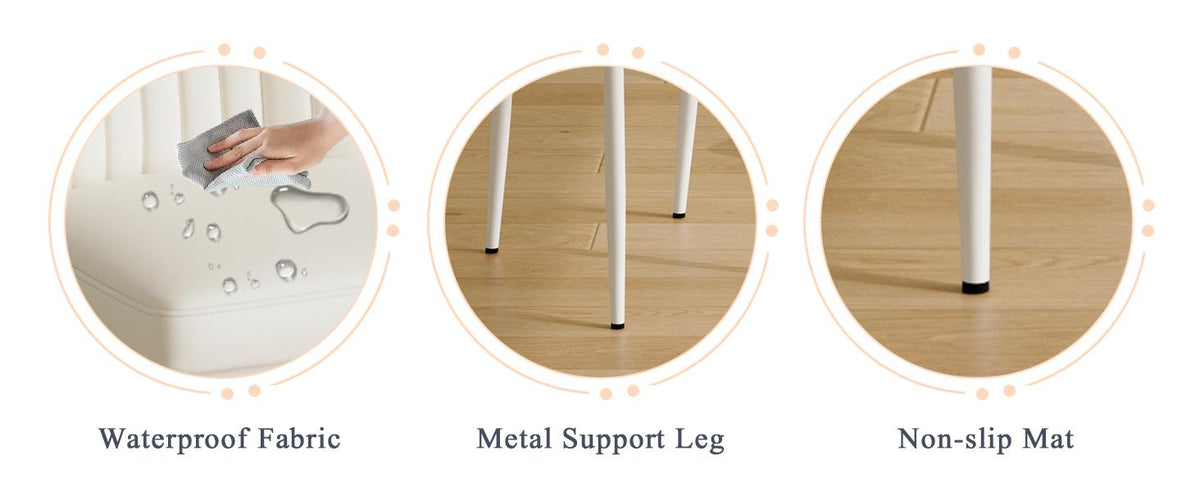 Un juego de 4 sillas de comedor, asientos con respaldo alto de material de PU y patas resistentes, adecuadas para restaurantes, cocinas y salas de estar.