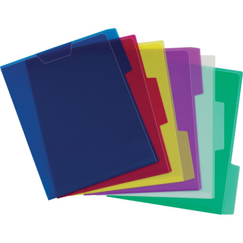 Pasta suspensa Pendaflex com aba de 1/3, tamanho carta 8 1/2" x 11" - Polipropileno - Azul, Magenta, Amarelo, Roxo, Verde-limão, Gelo - Translúcida, Resistente ao desgaste, Resistente à água - 6 unidades/pacote (52565)