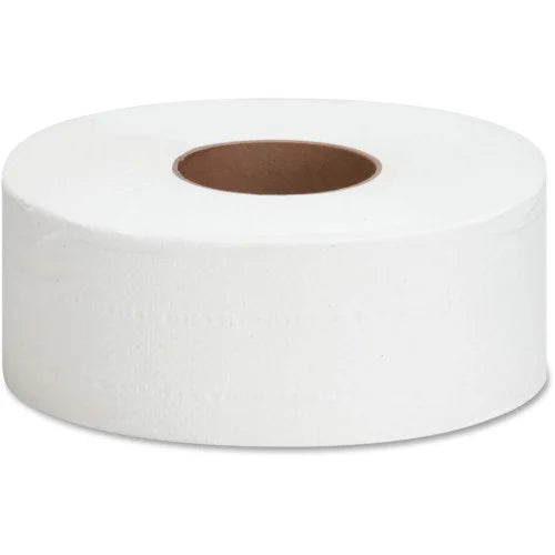Genuine Joe® Jumbo Toilet Paper, 2-Ply, 1,000-ft., 12 Rolls 2 Ply - 3.25" Width x 1000 ft Length - 9" Roll Diameter - 3 19/64" Core - White - 12 / Carton (GJO2510012)