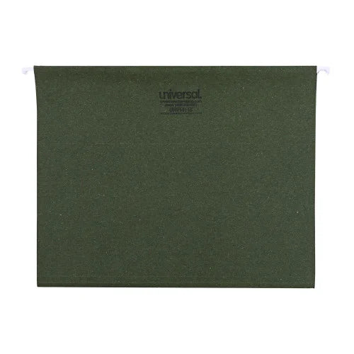 Universal Hanging File Folders, Letter Size, 1/5-Cut Tabs, Standard Green, 25/Box (UNV14115)