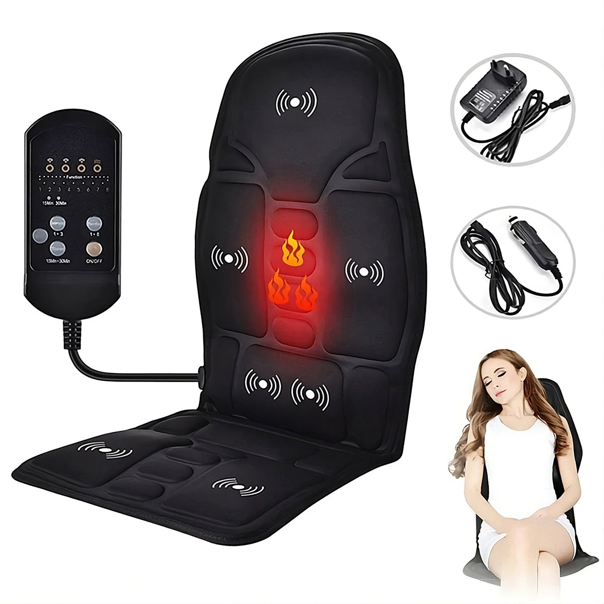 Almohadilla de masaje vibratorio multimodo para silla