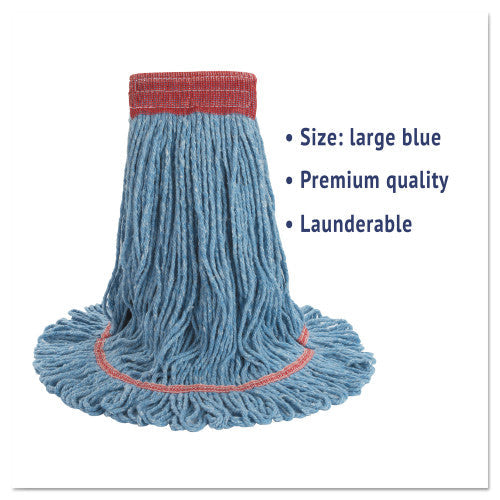 Boardwalk® Super Loop Wet Mop Head, Cotton/Synthetic, Large, Blue (BWK503BLEA)