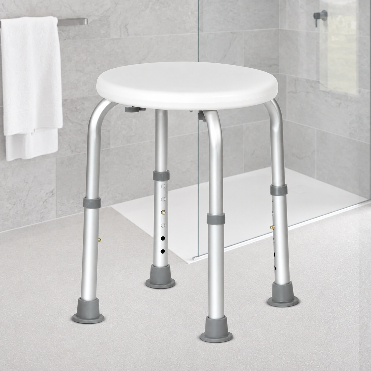 Taburete de ducha redondo ajustable