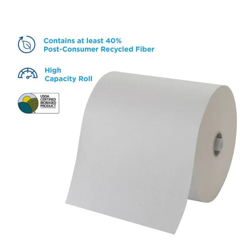 Pacific Blue® Hardwound Paper Towels, White 1-Ply, 1150-ft Rolls, 6 Rolls (26490)