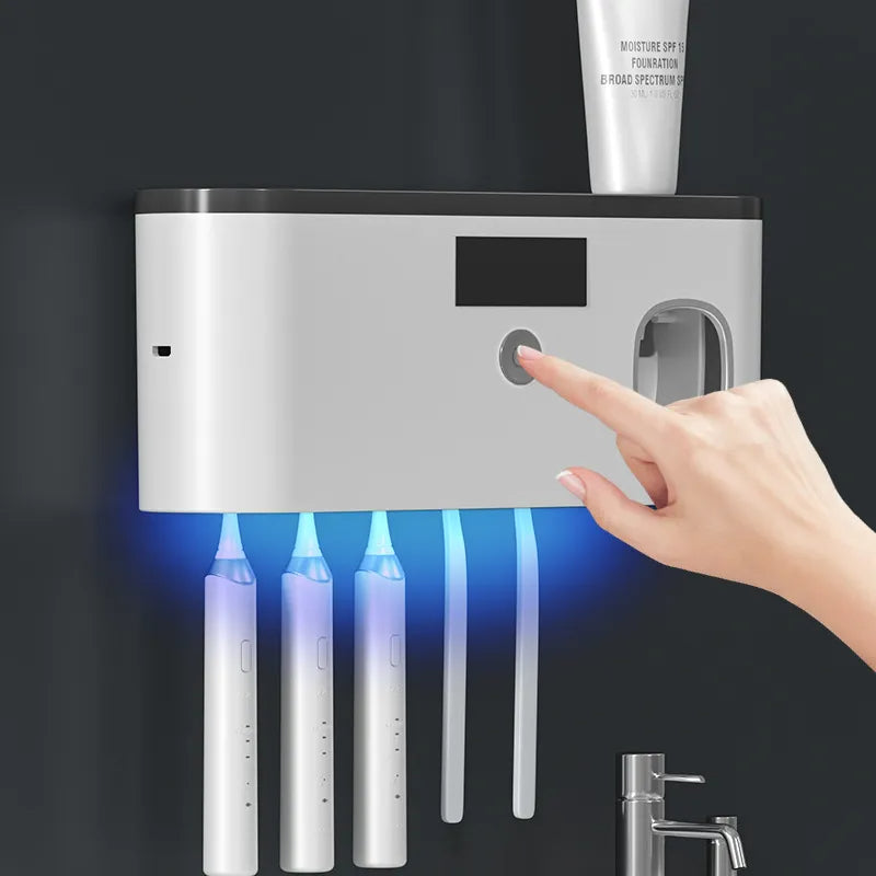 Soporte de pared para cepillos de dientes con UV