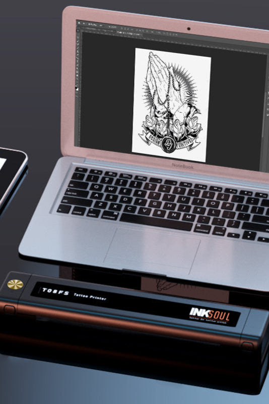 INKSOUL® T08FS Wireless Tattoo Transfer Stencil Printer-Can print shadows