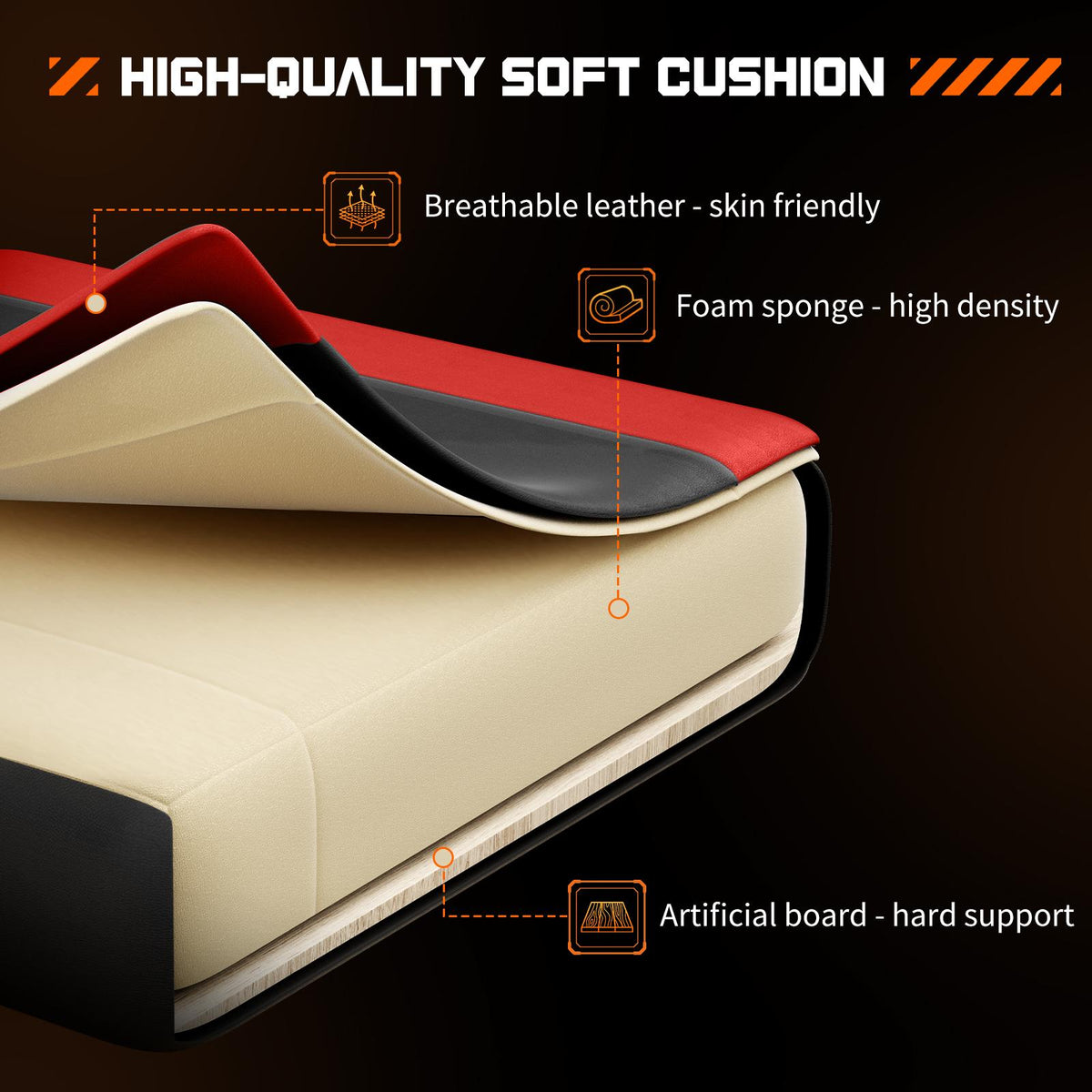 Cadeira Gamer para Computador - Ergonômica com Apoio para os Pés e Suporte Lombar Confortável, Reclinável em Couro PU com Encosto de Cabeça, Apoio de Braço Fixo