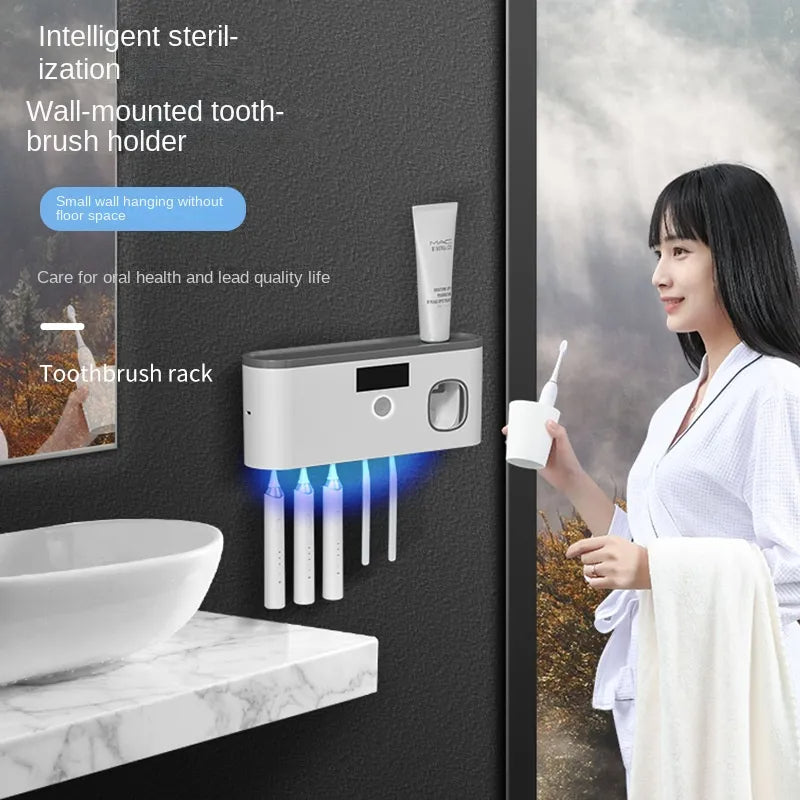 Soporte de pared para cepillos de dientes con UV