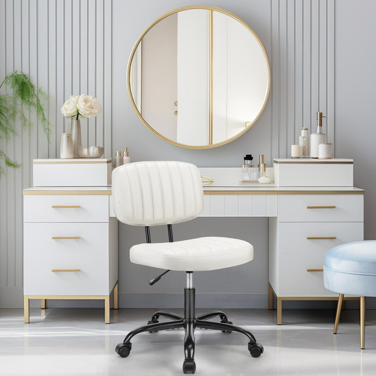 Adjustable Height 360° Rolling Swivel Computer Task Chair without Arm