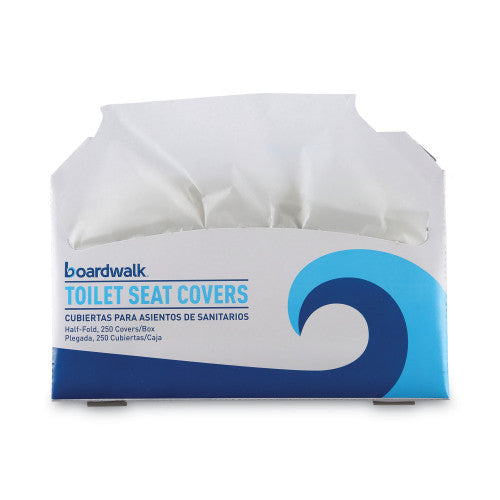 Boardwalk® Toilet Seat Covers, White, Half-Fold, 5000 Covers (BWKK5000B)