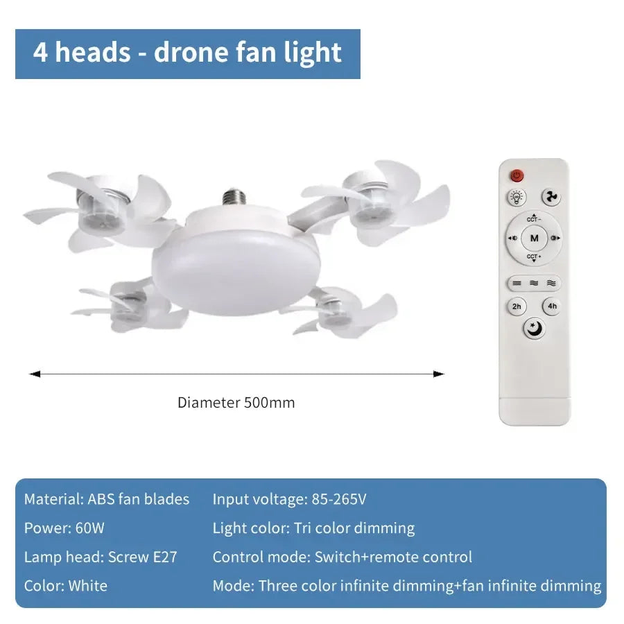 Luminária de Ventilador de Teto com Soquete