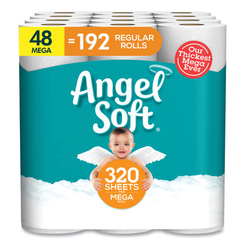 Angel Soft Mega Toilet Paper, 2-Ply, 320 Sheets, 48 Rolls (7940350)