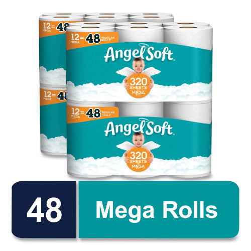 Angel Soft Mega Toilet Paper, 2-Ply, 320 Sheets, 48 Rolls (7940350)