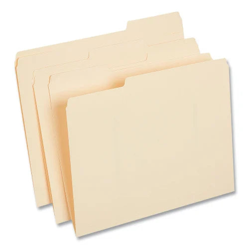 Pastas Suspensas Universal, Abas 1/3: Sortidas, Tamanho Carta, Expansão de 1,9 cm (0,75"), Manila, 50/Caixa (UNV18104)