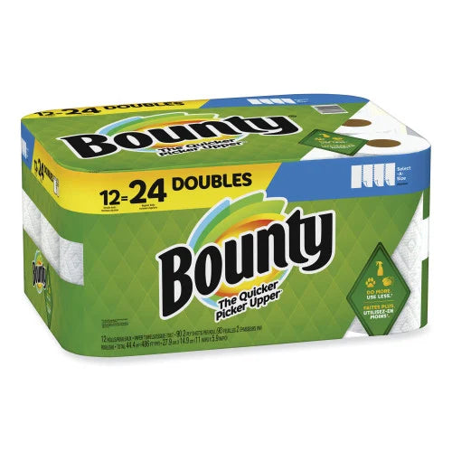 Bounty® Kitchen Paper Towels, 2-Ply, 90 Sheet Roll, 12 Rolls (08664)