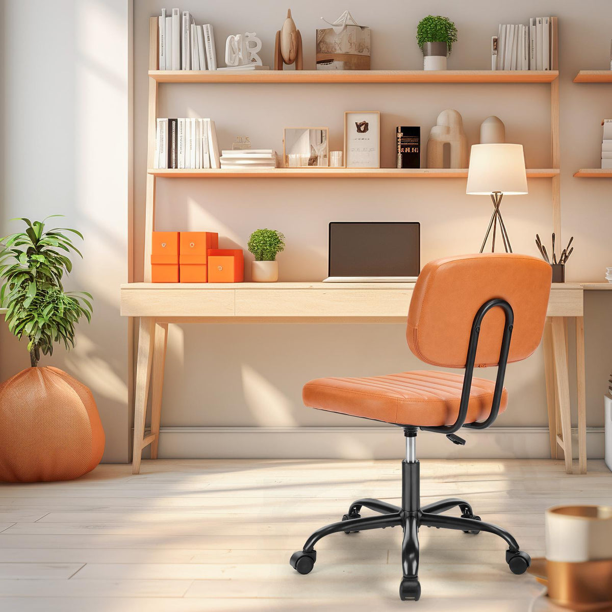 Adjustable Height 360° Rolling Swivel Computer Task Chair without Arm